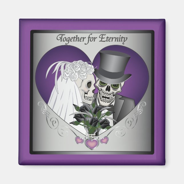 Wedding Skulls Magnet (Front)