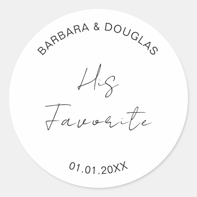  Wedding Snack Bag Sweets Desserts Thank You Favou Classic Round Sticker (Front)