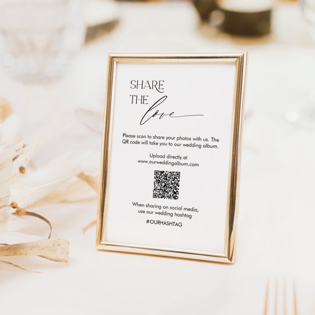 Wedding Social Media Sign with QR Code and Script Table Number (Creator Uploaded)