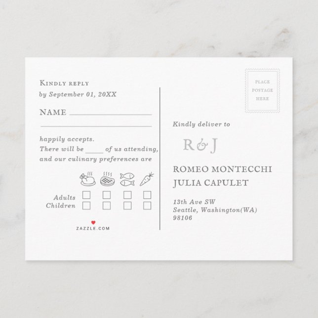 Wedding Song Request RSVP Invitation Postcard (Back)