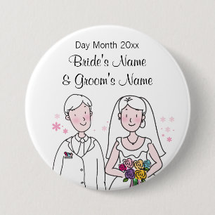 Wedding Souvenirs, Gifts, Giveaways for Guests 3 Inch Round Button