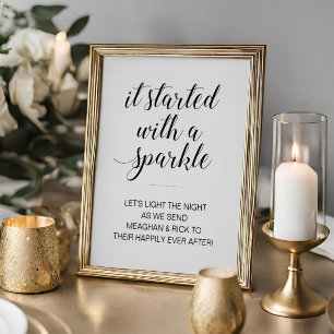 Wedding Sparkler Sign It Started With A Sparkle