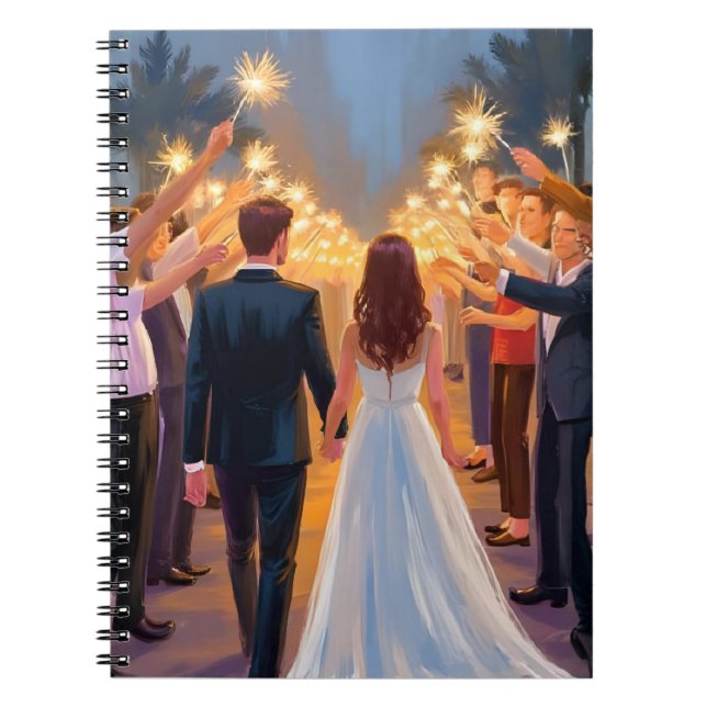 Wedding Sparklers | Marriage Celebration Painted Notebook (Front)
