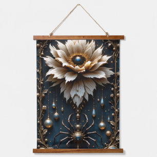 Wedding Spider – Guardian of the Moon Bloom.  Hanging Tapestry
