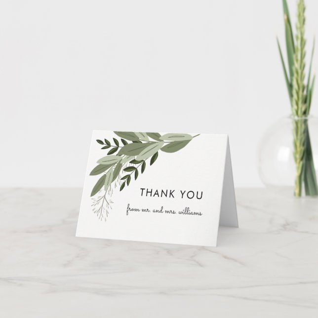 Wedding Sprig Thank You Note Card (Front)