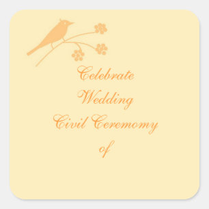 Wedding Stationary and Civil Ceremony customize Square Sticker