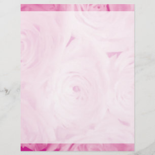 Wedding stationery Pink rose flower letterhead