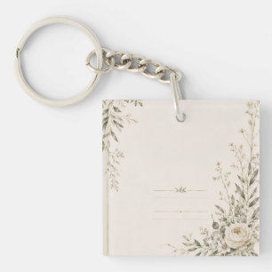 Wedding Stationery with Natural Botanical Charm Keychain