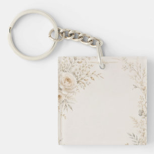 Wedding Stationery with Refined Neutral Details Keychain