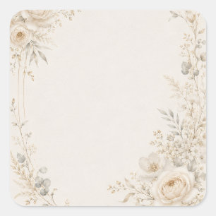 Wedding Stationery with Refined Neutral Details Square Sticker