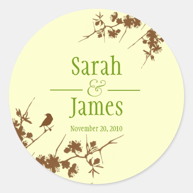 Wedding Stcker Classic Round Sticker (Front)