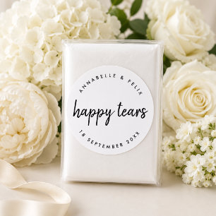 Wedding Sticker   Happy Tears Tissue Packet Label