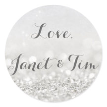 Wedding Sticker // Silver and White