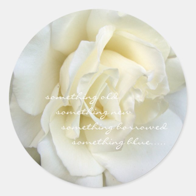 Wedding sticker...something borrowed classic round sticker (Front)
