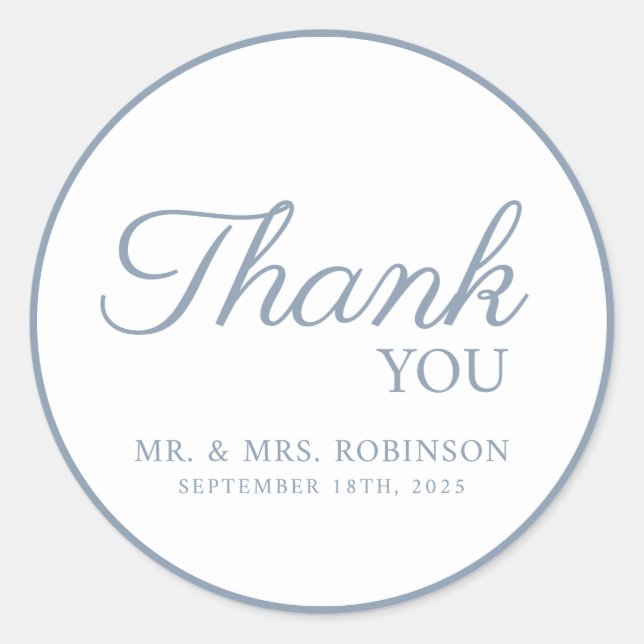 Wedding sticker thank you. (Front)