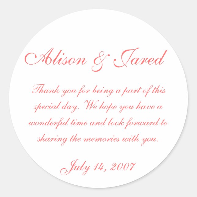 wedding stickers (Front)