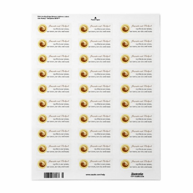 WEDDING STICKERS-LABELS. Gold YinYang doves. (Full Sheet)