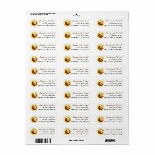 WEDDING STICKERS-LABELS. Gold YinYang doves. Return Address Label