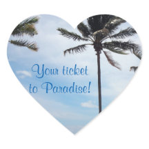 Wedding Stickers to Seal Envelope - Palm Tree I