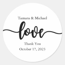 Wedding Stickers, Wedding Labels, Script, Love