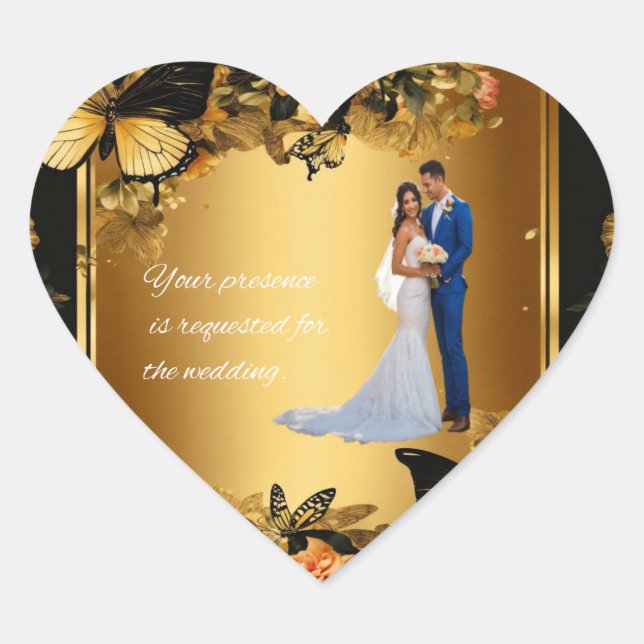 Wedding stikers heart sticker (Front)