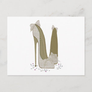 Wedding Stiletto Shoes Art Postcard