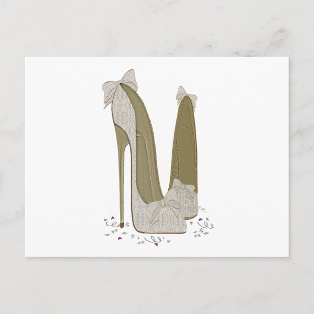 Wedding Stiletto Shoes Art Postcard (Front)