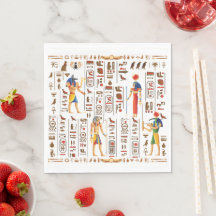Wedding Style Gold Egyptian Hieroglyphs  Deities 