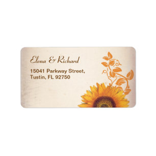wedding sunflower address labels