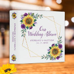 Wedding Sunflower Purple Floral Modern Photo Album Binder<br><div class="desc">This binder has been designed for wedding photos. It features a watercolor floral geometric design with sunflowers,  purple roses and flowers and foliage with faux gold. Personalize the names and date on the front and the text on the spine. Other matching products are also available.</div>