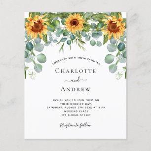 Wedding sunflowers eucalyptus wine red budget flyer