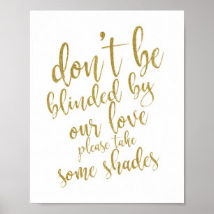 Wedding sunglasses favors Gold 8x10 Wedding Sign