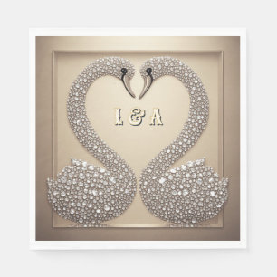 Wedding Swan Diamond Inspired Crystal  Napkin