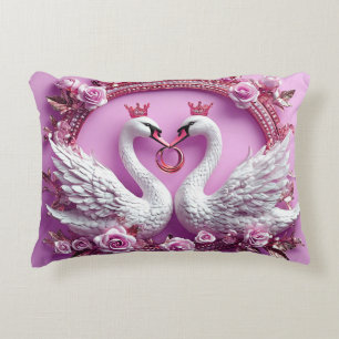 Wedding Swans Classic Wedding Romance Accent Pillow
