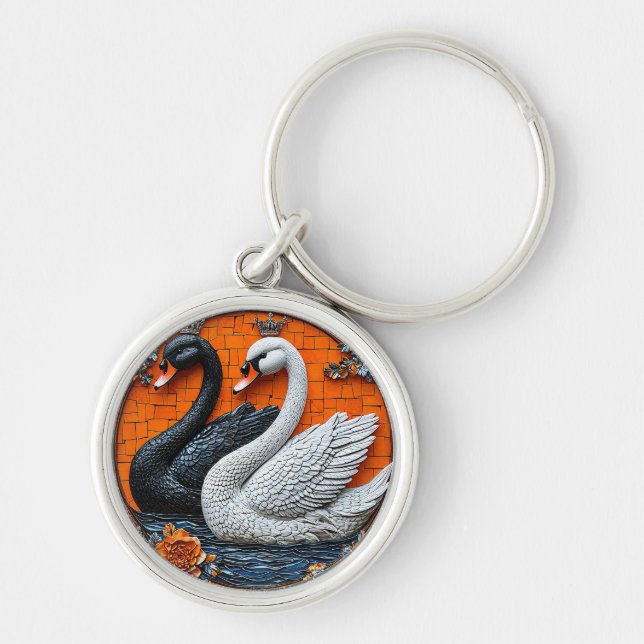 Wedding Swans Keychain (Front)