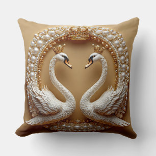 Wedding Swans Throw Pillow