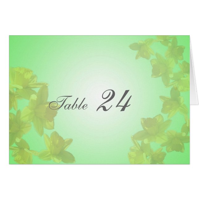 wedding table card,yellow tulip flowers (Front Horizontal)