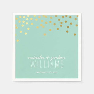 WEDDING TABLE DECOR cute confetti spots gold mint Napkin