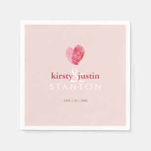 WEDDING TABLE DECOR cute fingerprint heart love Napkin