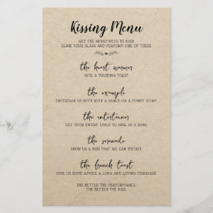 Wedding Table Game Fun Calligraphy Rustic Paper
