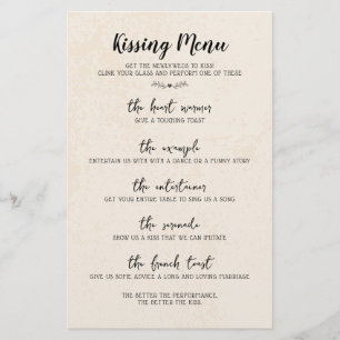 Wedding Table Game Humour Calligraphy Rustic Paper