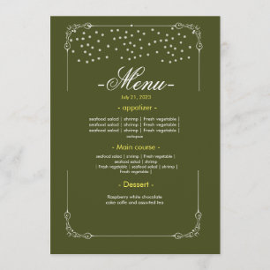 Wedding Table Menu Flat Menu 