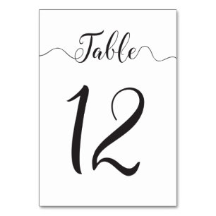 Wedding Table Number 12 Table Card