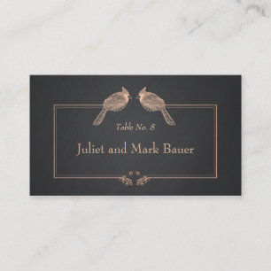 Wedding Table Number Birds Black Chalkboard Place Card