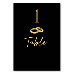 Wedding Table Number-Black & Gold- Table Number