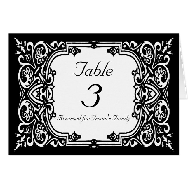 Wedding Table Number Card (Front Horizontal)
