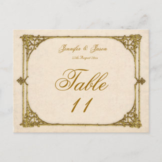 Wedding Table Number Card Antique / Vintage Frame
