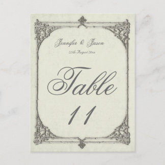 Wedding Table Number Card Antique / Vintage Frame