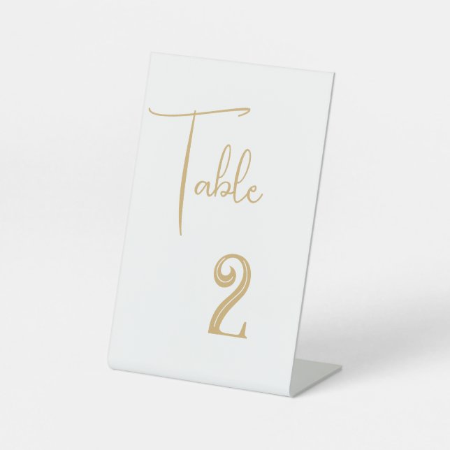 Wedding Table Number Card Pedestal Sign (Front)