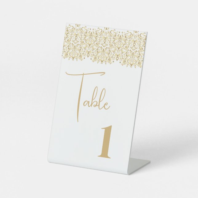 Wedding Table Number Card Pedestal Sign (Front)